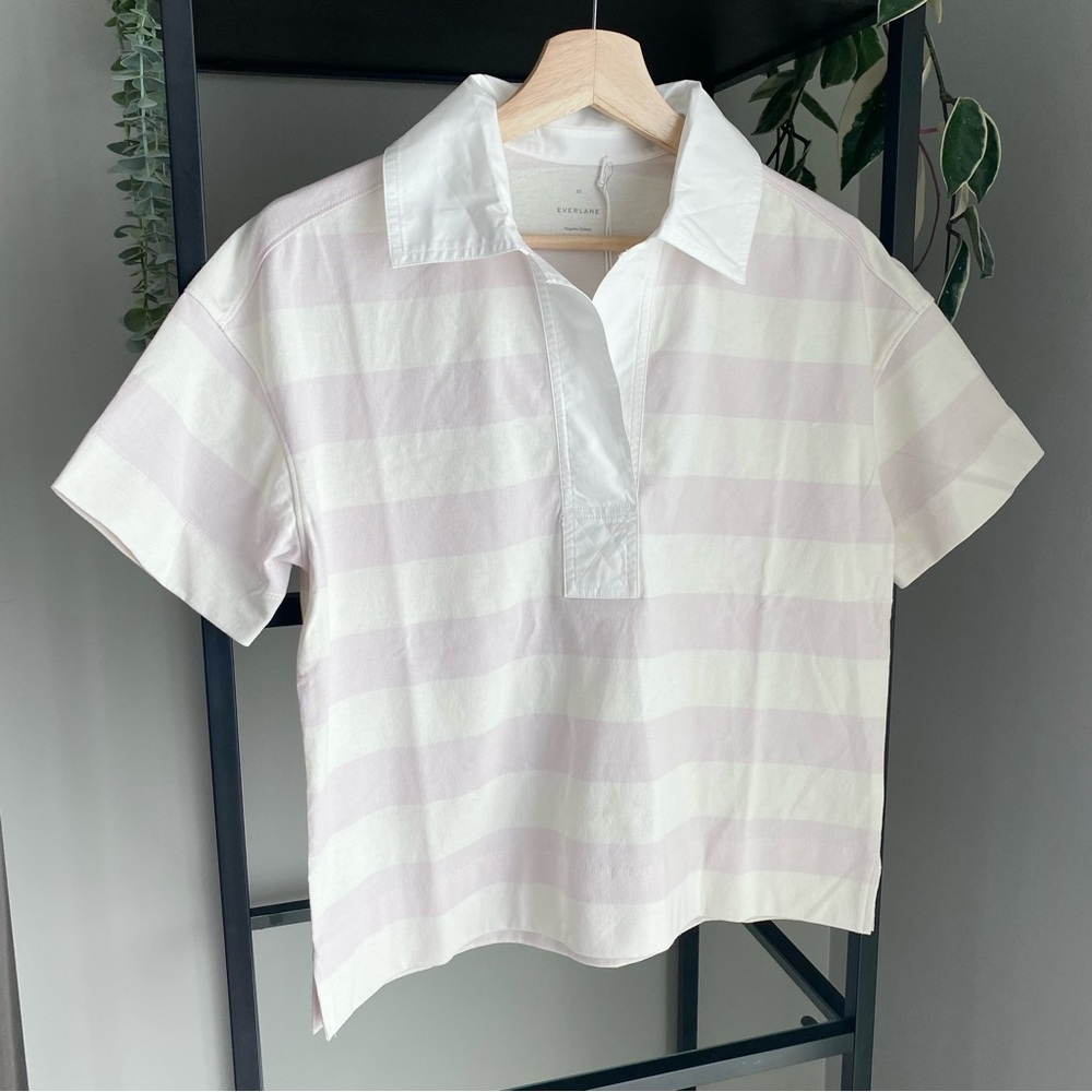 NWT Everlane The Retro Jersey Polo Striped Shirt